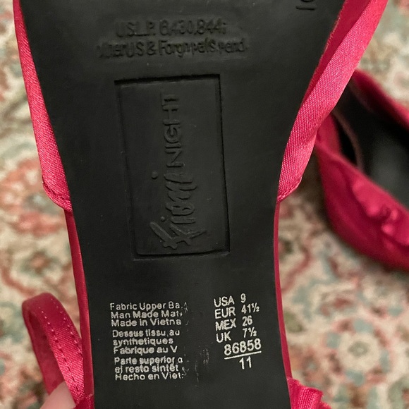 Fioni Night Magenta / Hot Pink Satin Heels - Picture 6 of 7